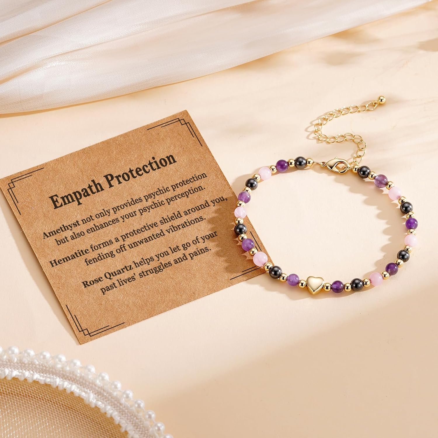 Detalle de Lydow Crystal Bracelet in Natural Stone