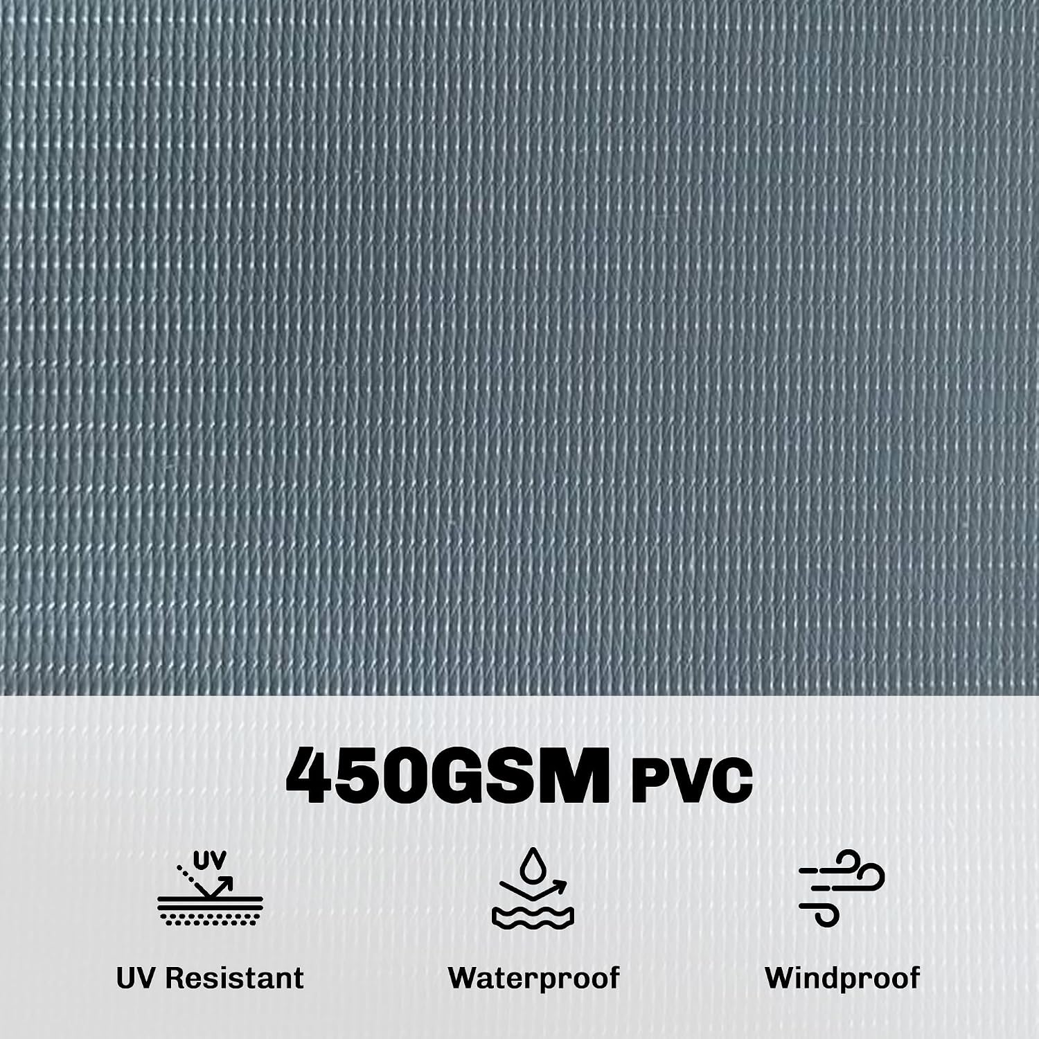 Detalle de Outsunny Privacy Garden Screen Fence, 450gsm PVC, Waterproof, UV-Resistant, Grey