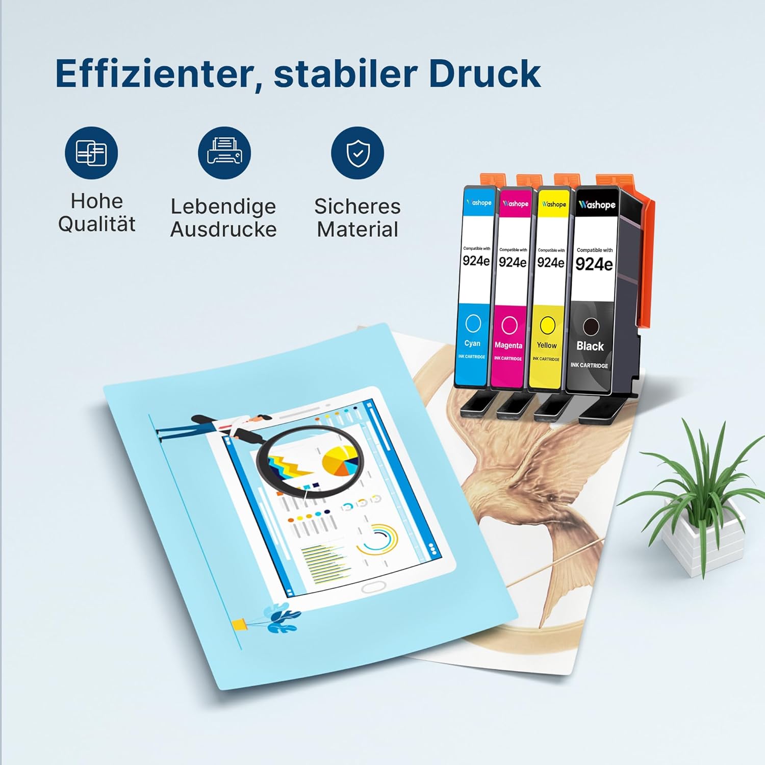 Thumbnail 6 de Washope 924e/924 Patronen Multipack kompatibel für HP Officejet Pro (4er-Pack)