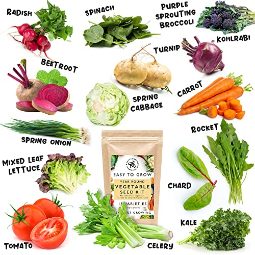 Detalle de Vegetable Seeds Kit for Planting – 15 Heirloom Varieties, UK Sourced, Easy to Grow