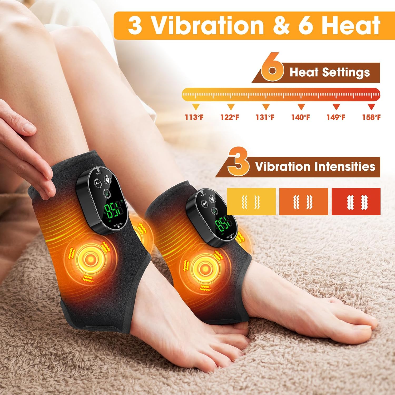 Thumbnail 2 de BAISEMAIN Heated Ankle Brace, Cordless 2-Pack with 6 Heat Settings