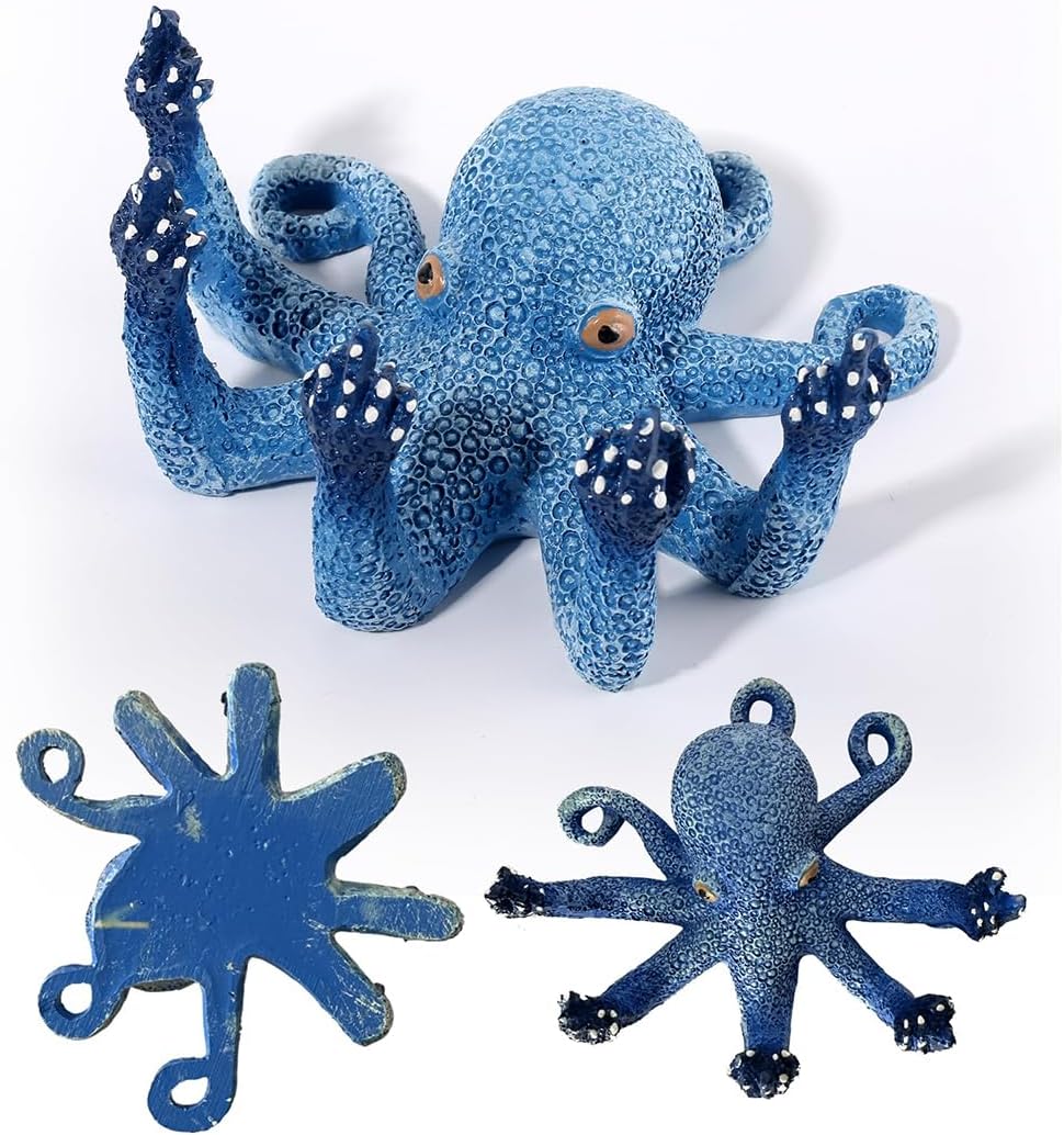 Detalle de DIYBravo Blue Glowing Octopus Aquarium Ornament (2.5 × 5 × 5 in)