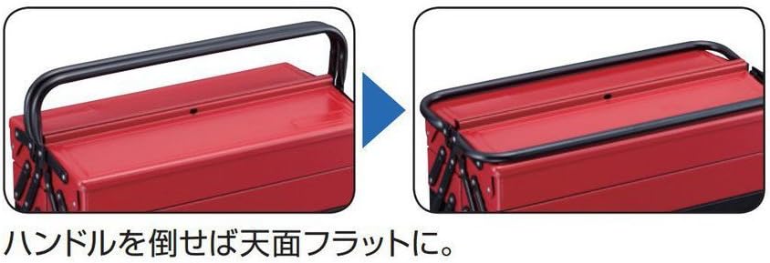 Detalle de トネ(TONE) BX420S ツールケース レッド、V形2段式・折りたたみハンドル