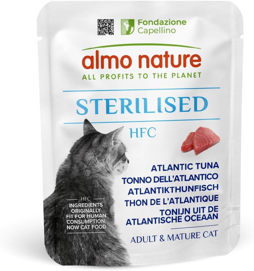 Detalle 2 de Almo Nature HFC Functional Sterilised: umido per gatti adulti con pollo e tonno, Human Grade, senza glutine