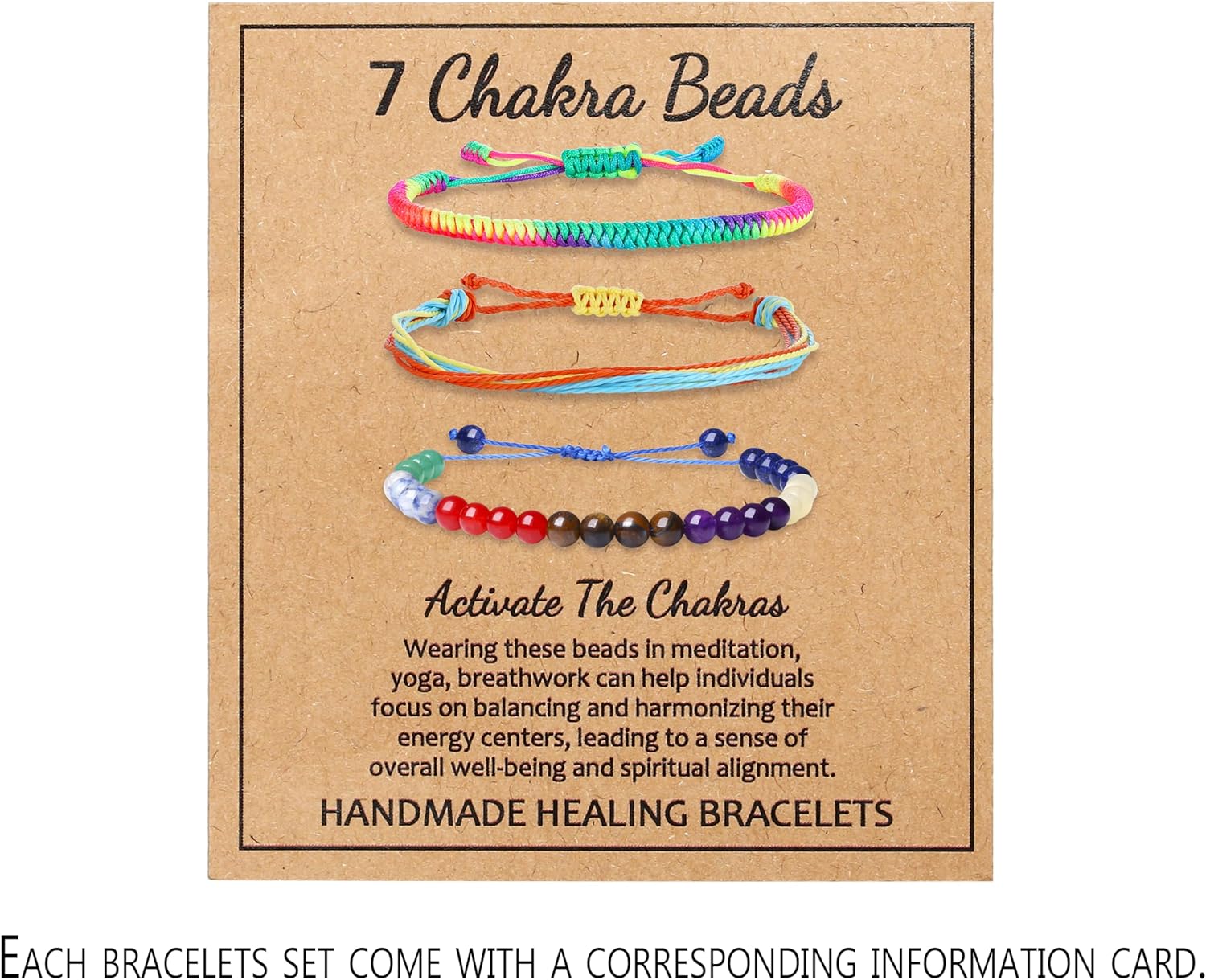 Thumbnail 6 de XIANNVXI 3-pack handmade chakra healing bracelets set (6mm crystal, adjustable braided rope)