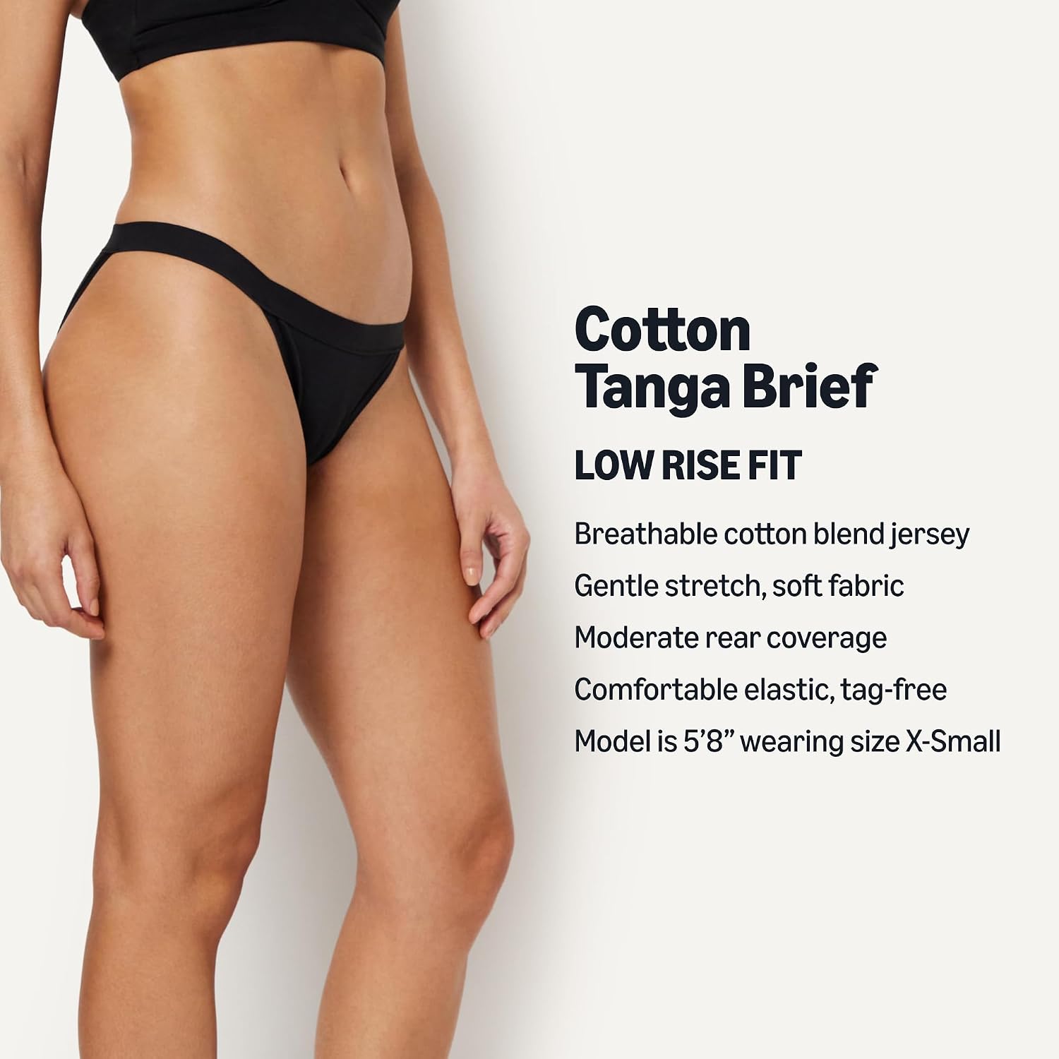 Detalle 2 de Amazon Essentials Damen Unterwäsche-Tanga aus Baumwolljersey, 6er-Pack