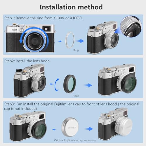 Thumbnail 6 de Haoge Kamera Objektivschutz HD Filter für Fujifilm X100V / X100VI – wasserdichter UV/MC-Filter mit integriertem Adapterring