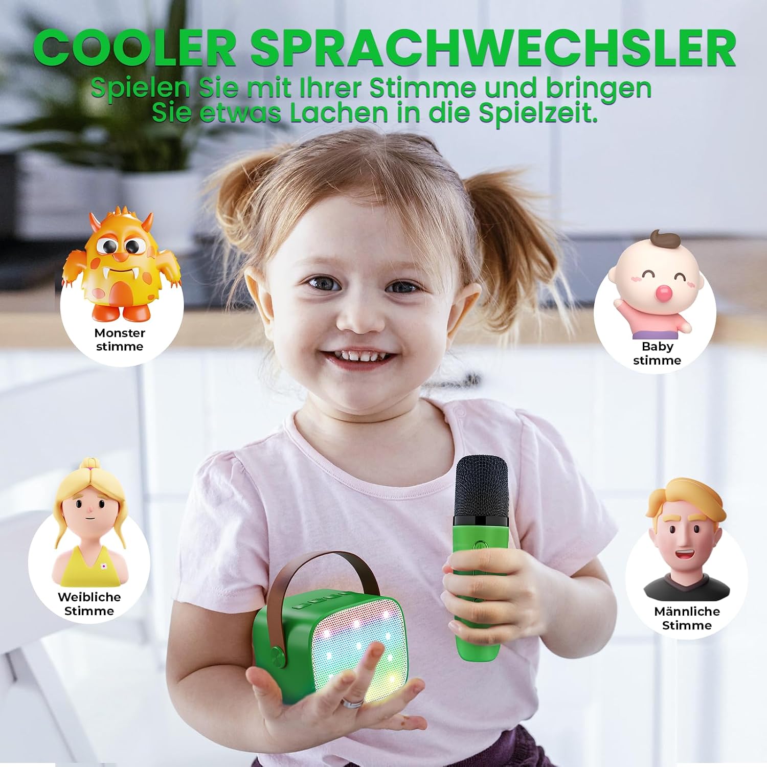 Thumbnail 2 de Karaoke Maschine Kinder mit 2 Mikrofonen – Premiumversion