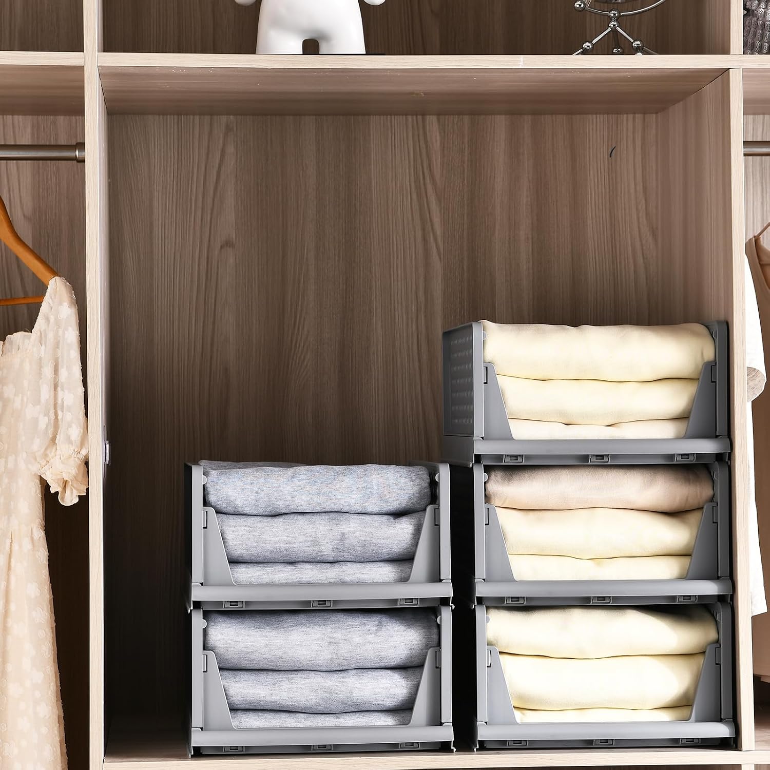 Thumbnail 5 de RMAN 4er Set Kleiderschrank Organizer – Stapelbare Schubladenboxen aus PP, 40 × 30 × 17 cm