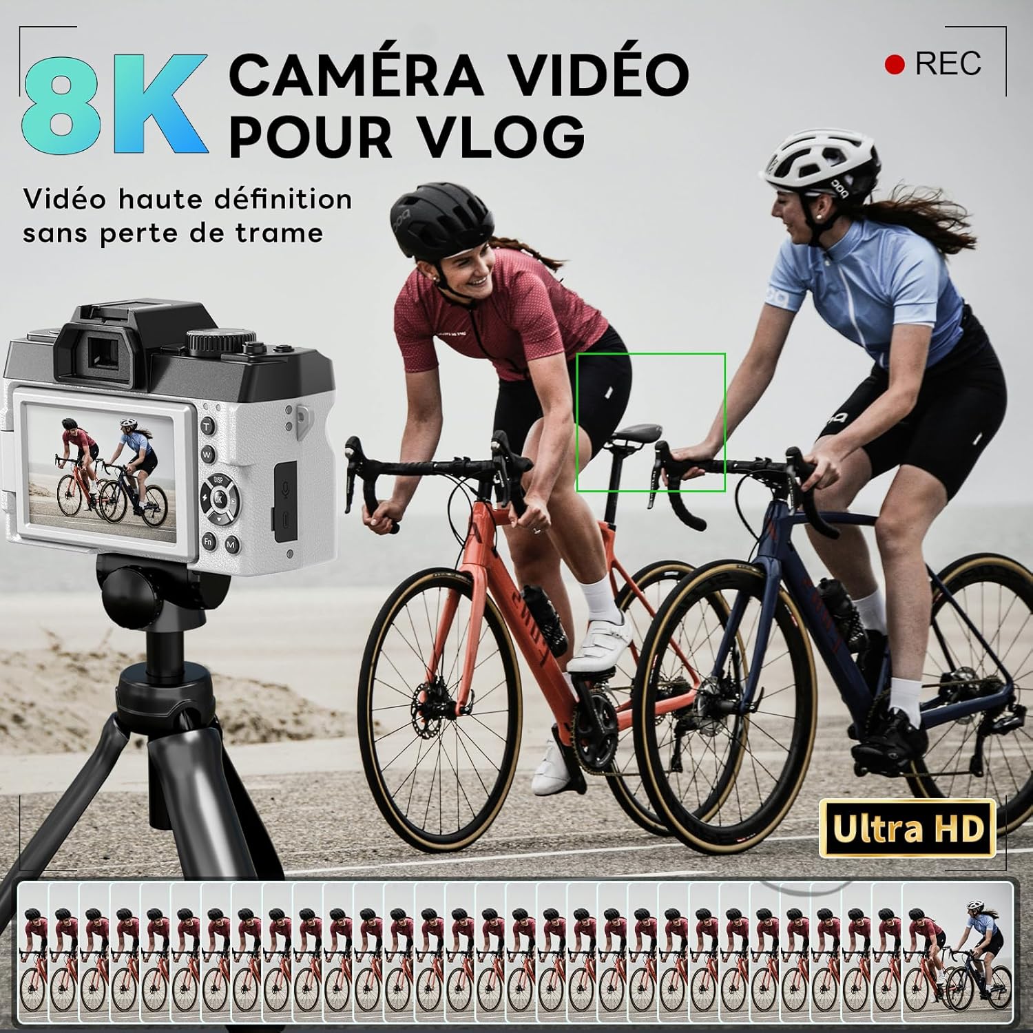 Detalle de NBD Appareil Photo Numérique 8K 64MP avec Autofocus et Zoom 16x – Grand Angle et Écran 180°