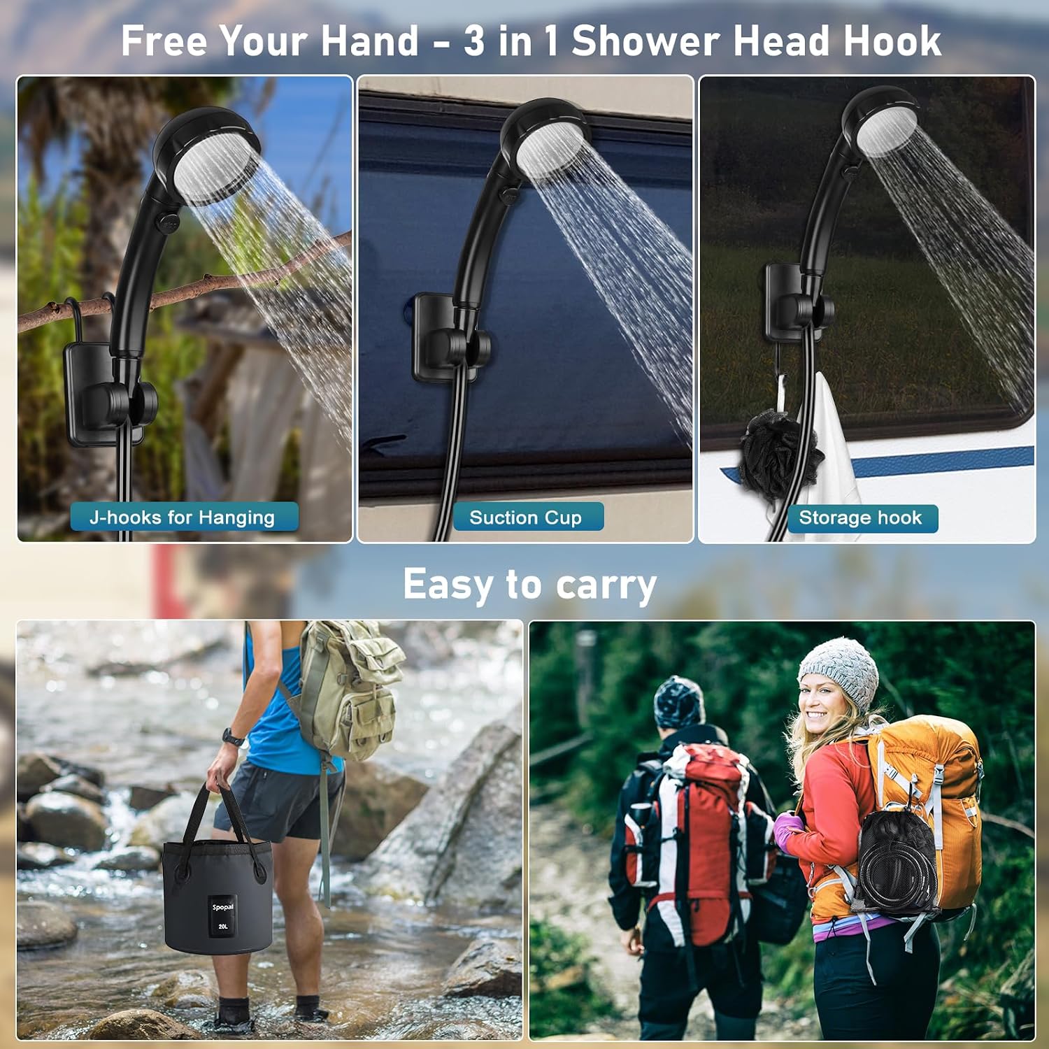 Thumbnail 6 de Spopal Camping Shower 6000mAh portable shower