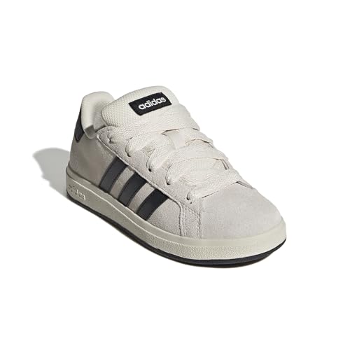 Detalle de adidas Grand Court 00S Kinder Sneaker – Wonder White/Core Black/Cloud White (Größe 40 EU)