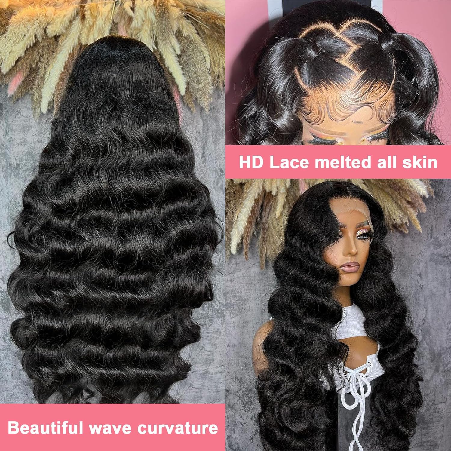 Thumbnail 6 de 13x6 Body Wave Lace Front Wig (Human Hair) 12A, 250% Density, 30 Inch HD Lace Frontal, Glueless