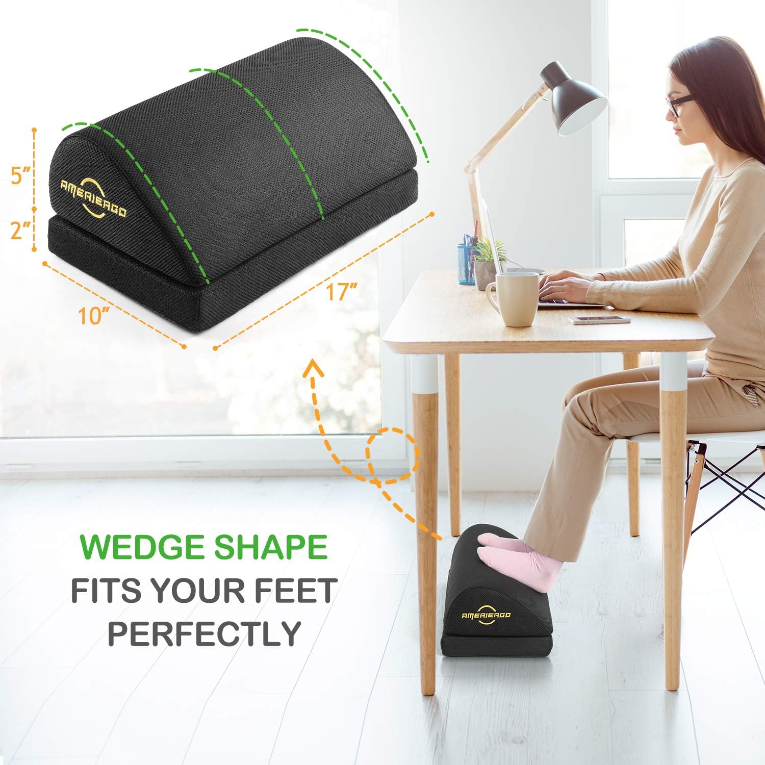 Detalle de AMERIERGO under desk footrest wedge 2 heights