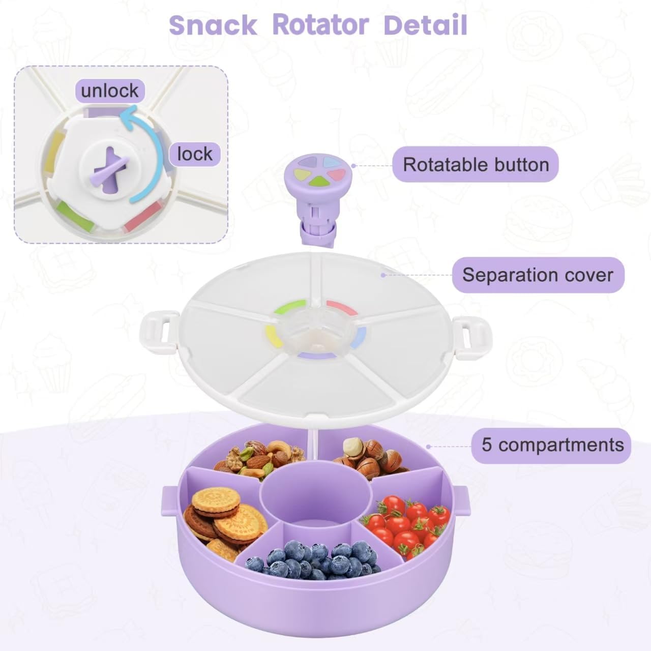 Thumbnail 2 de Pawtong Snack Rotator Container, 5 Compartments