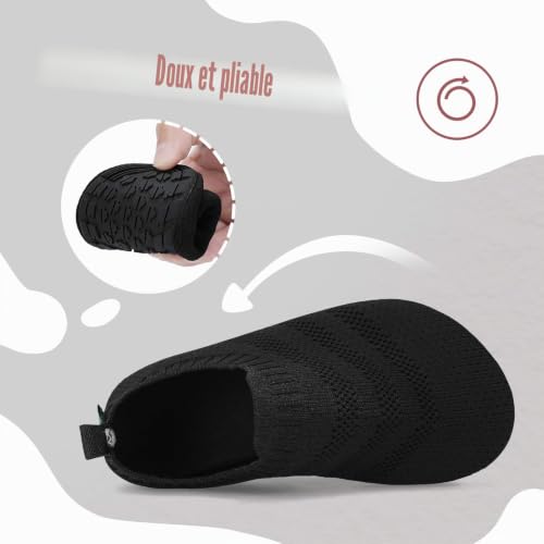 Thumbnail 4 de SAGUARO Chaussons Maison Enfants – Pantoufle d’intérieur antidérapante, noir, 34/35 EU