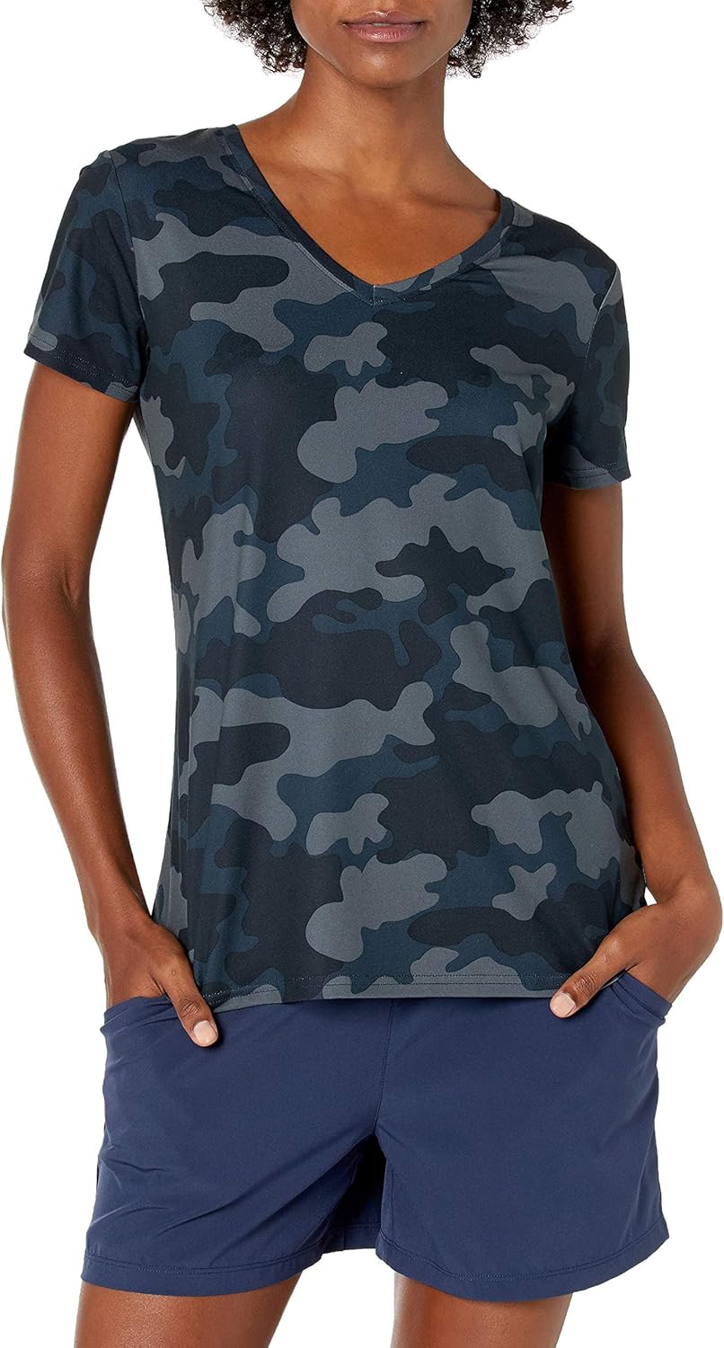Thumbnail 1 de Amazon Essentials women’s Active quick dry tech stretch V-neck gym T-shirt (plus size), 2-pack