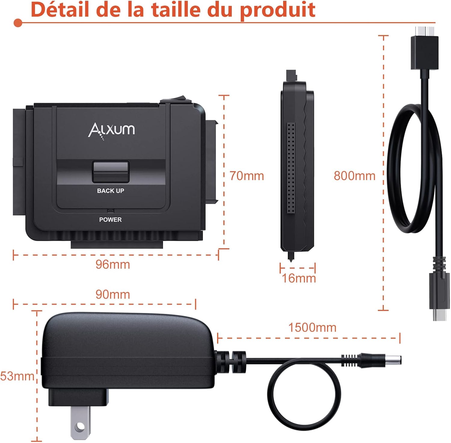 Thumbnail 6 de Alxum Adaptateur USB 3.0 vers IDE/SATA 5 Gbps