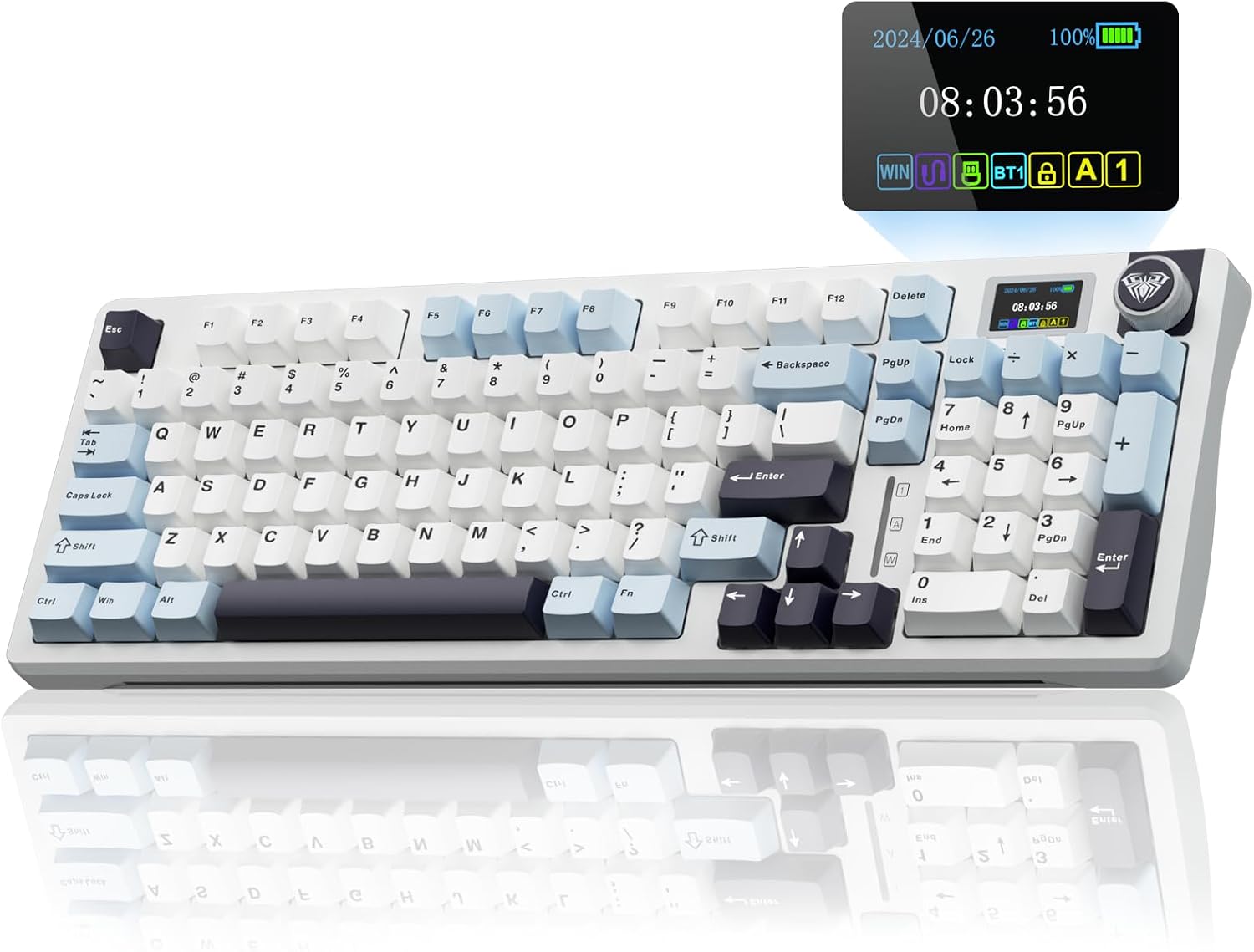 Detalle de AULA S98 Pro Wireless Mechanical Keyboard with LCD, Knob, Hot-Swap and RGB