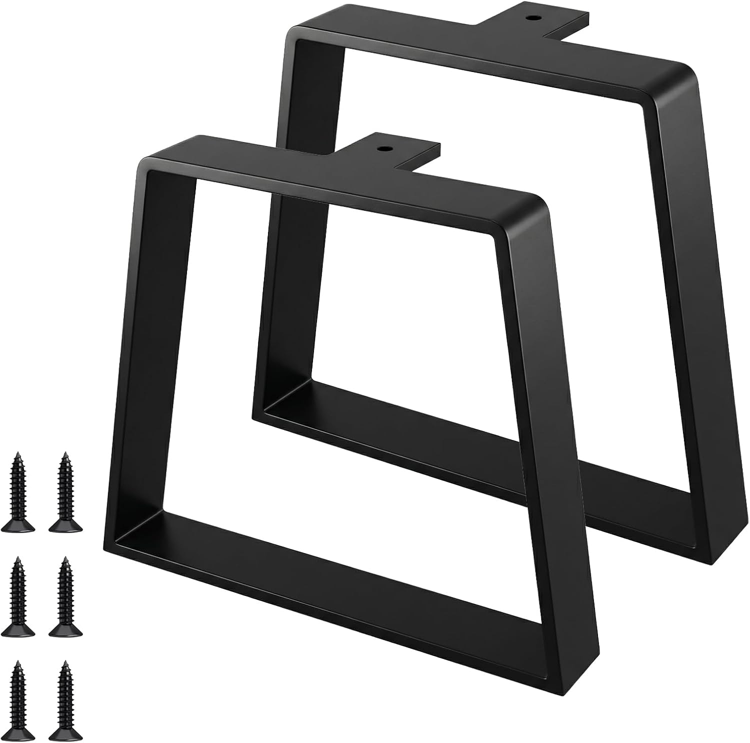Detalle de Zllzpzd 22TXJJT15-01 metalen tafelpoten, zwart, trapeziumvormig, 15 cm