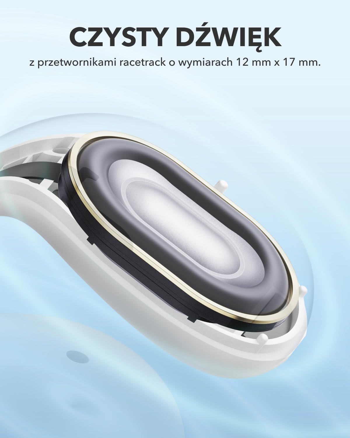 Detalle 1 de Soundcore C30i – białe słuchawki otwarte z klipsem, do 30 godzin pracy