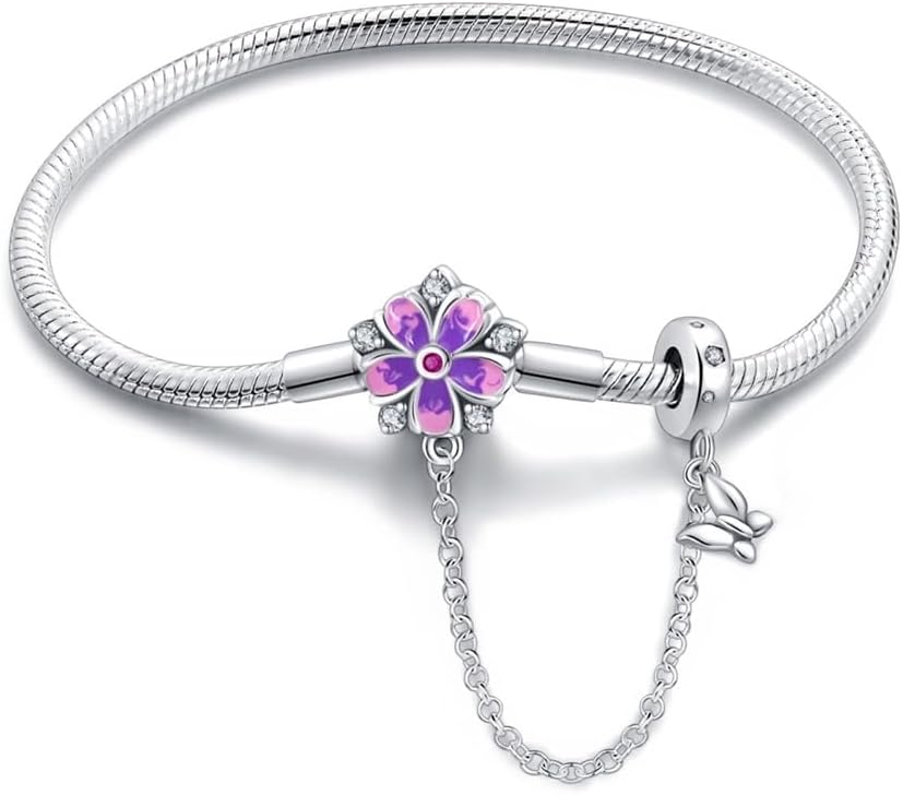 Detalle de KUNSIR Moments Bracciale Donna in Argento Sterling 925 per Ciondolo Pandora – Design Snake, Compatibile con Ciondolo Pandora