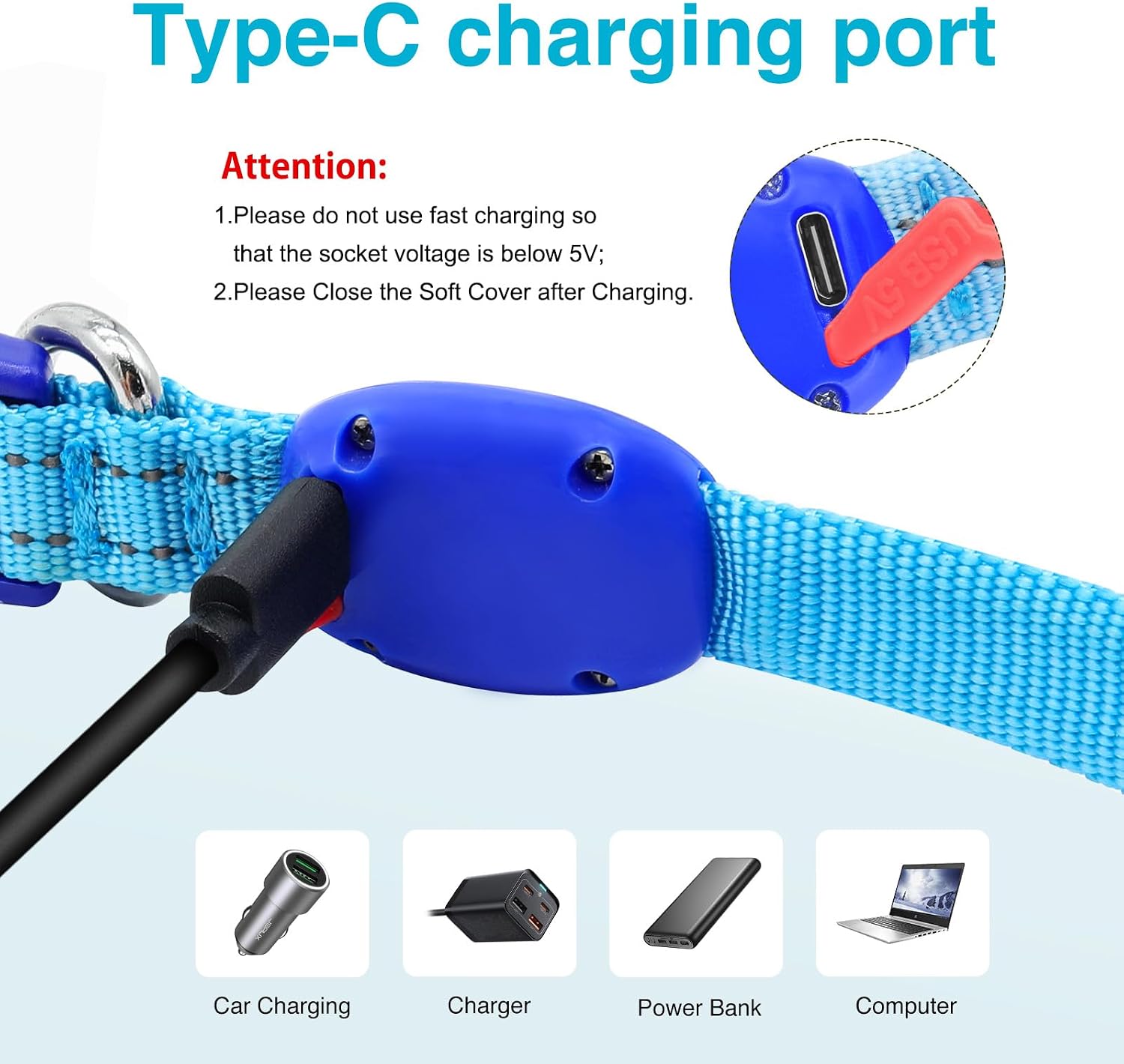 Thumbnail 6 de KOSKILL Leuchthalsband Hund – USB wiederaufladbares LED-Halsband für kleine bis mittlere Hunde (Blau, S)