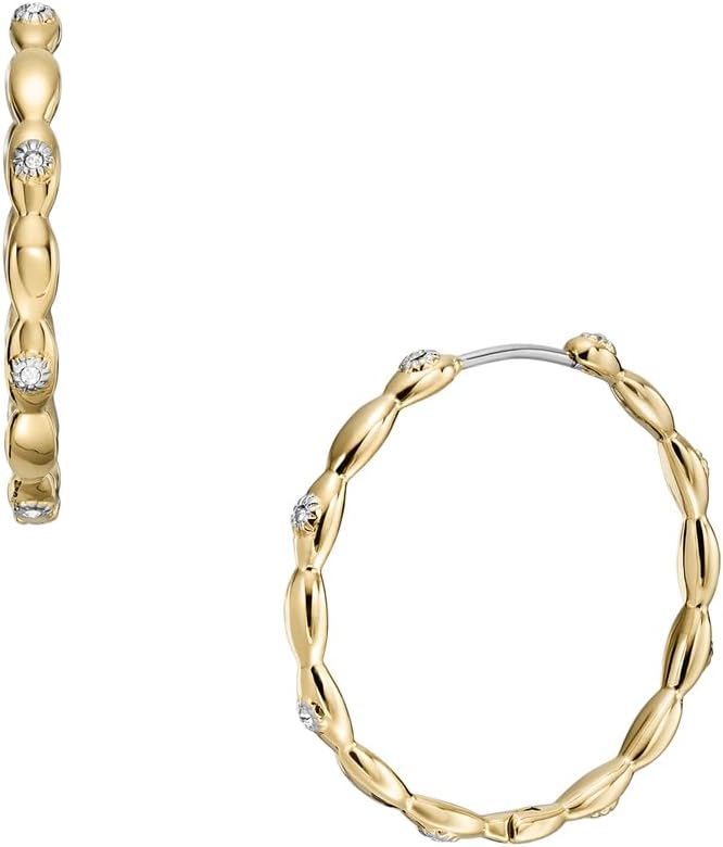 Thumbnail 1 de Fossil Damen goldfarbene Ohrringe aus Edelstahl mit Ringverschluss