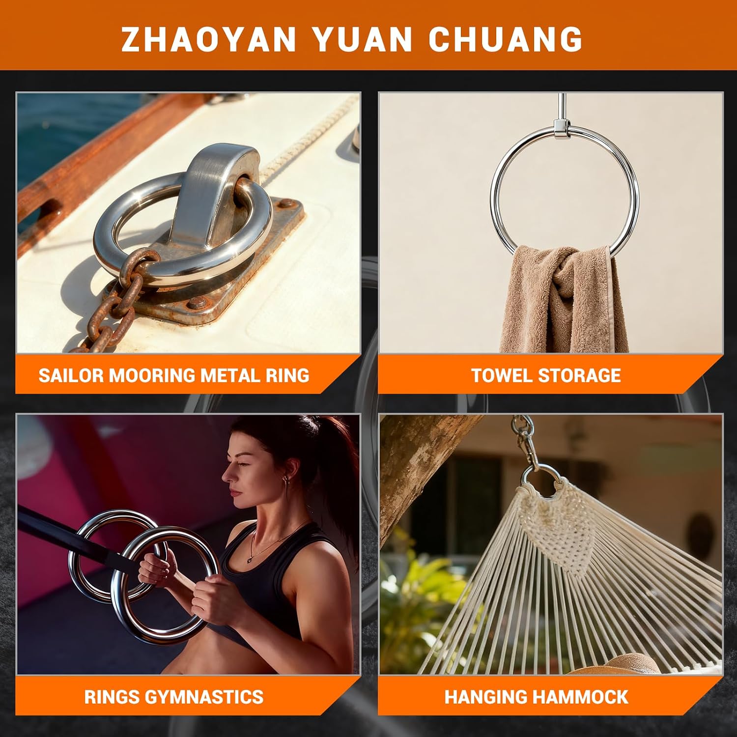 Thumbnail 6 de ZUSFUL 304 Stainless Steel O-Rings, Seamless Welded, Set of 8