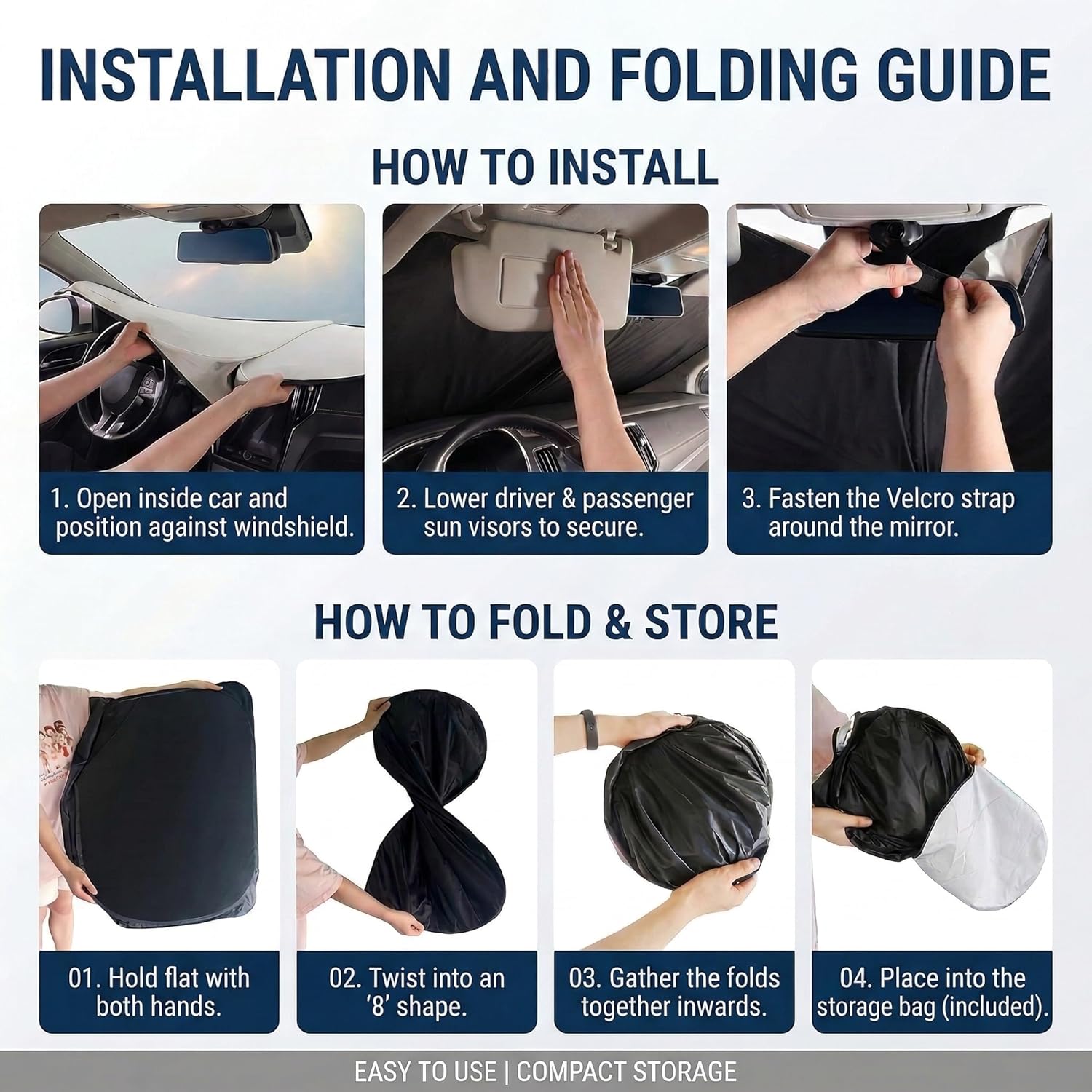 Thumbnail 6 de Custom-Fit Sun Shade Windshield Cover for Chevy Silverado 1500 (2019–2026)