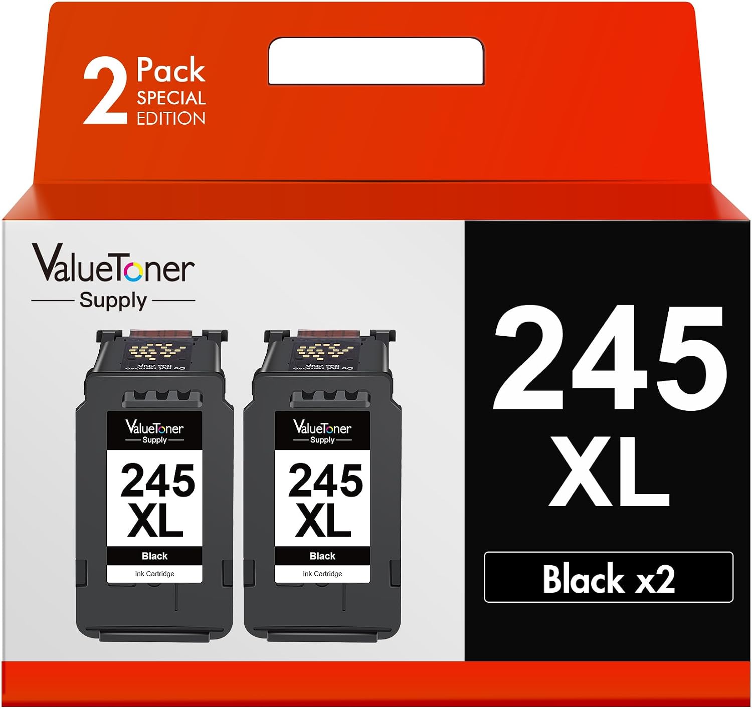Detalle de Valuetoner Supply PG-245XL Black Ink Cartridges, 2-Pack for Canon PIXMA