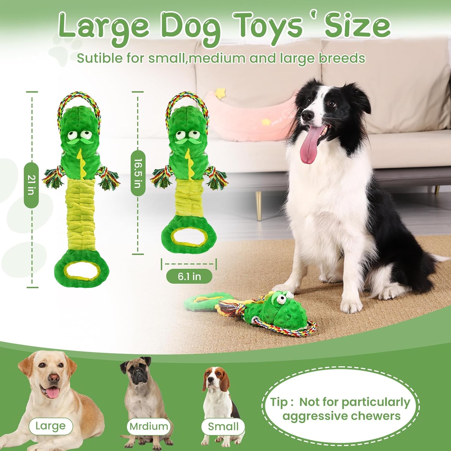 Thumbnail 1 de YINEYA Squeaky Dog Toys 16.5 inch