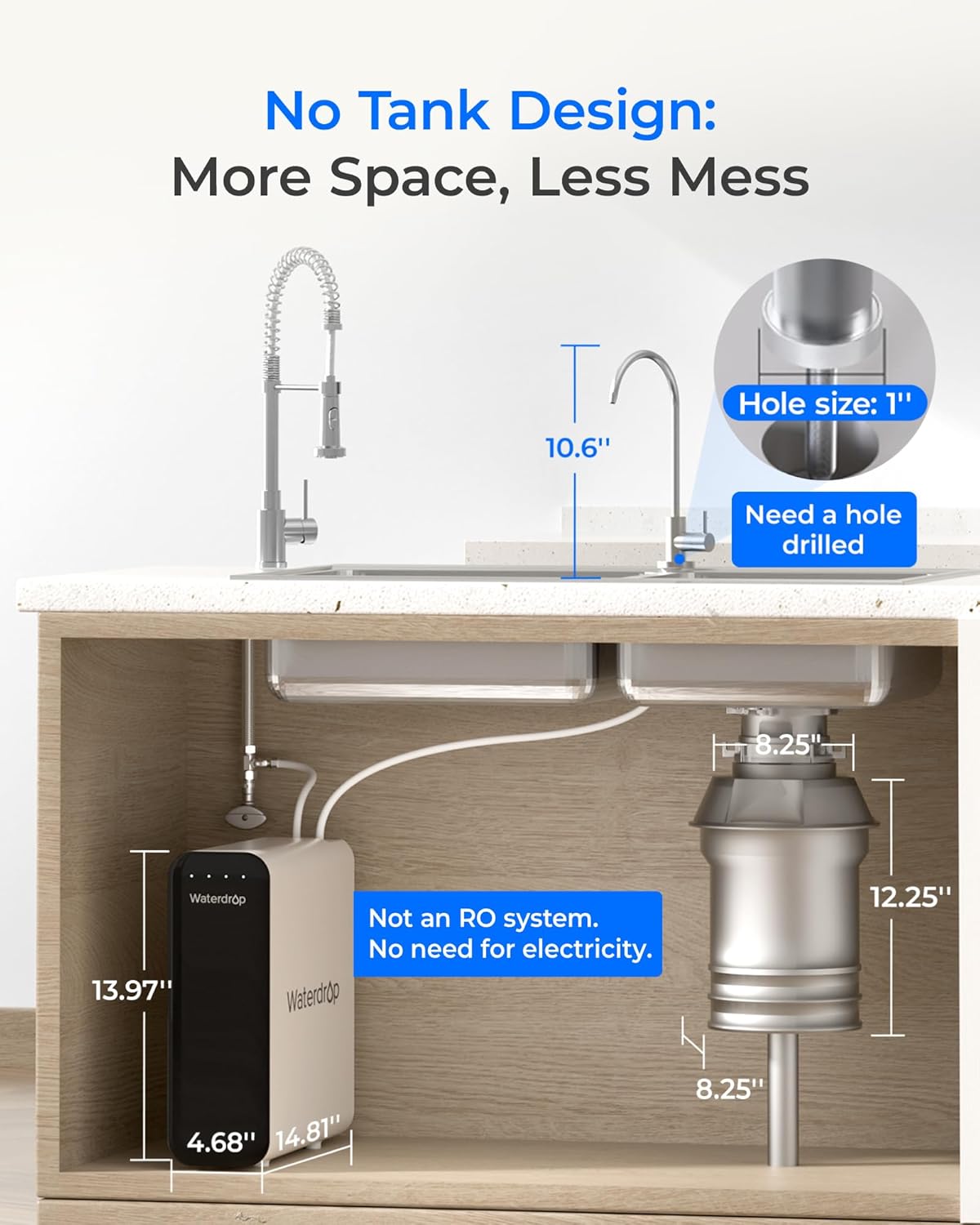 Detalle de Waterdrop Under-Sink Water Filter System, 0.01 Micron