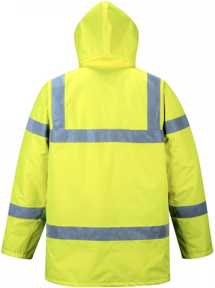 Detalle de Portwest S460ORRXS-principal regenjas met capuchon, stormklep en opbergzakken