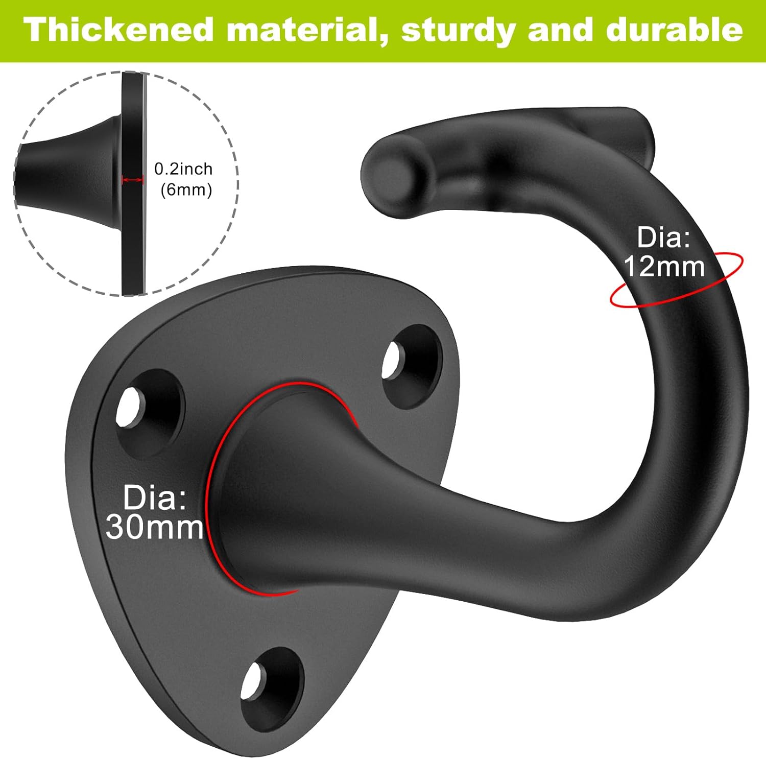 Thumbnail 4 de BeneLabel Dog Leash Holder for Wall (2-Pack) – Heavy Duty Wall Hooks for Indoor/Outdoor Use