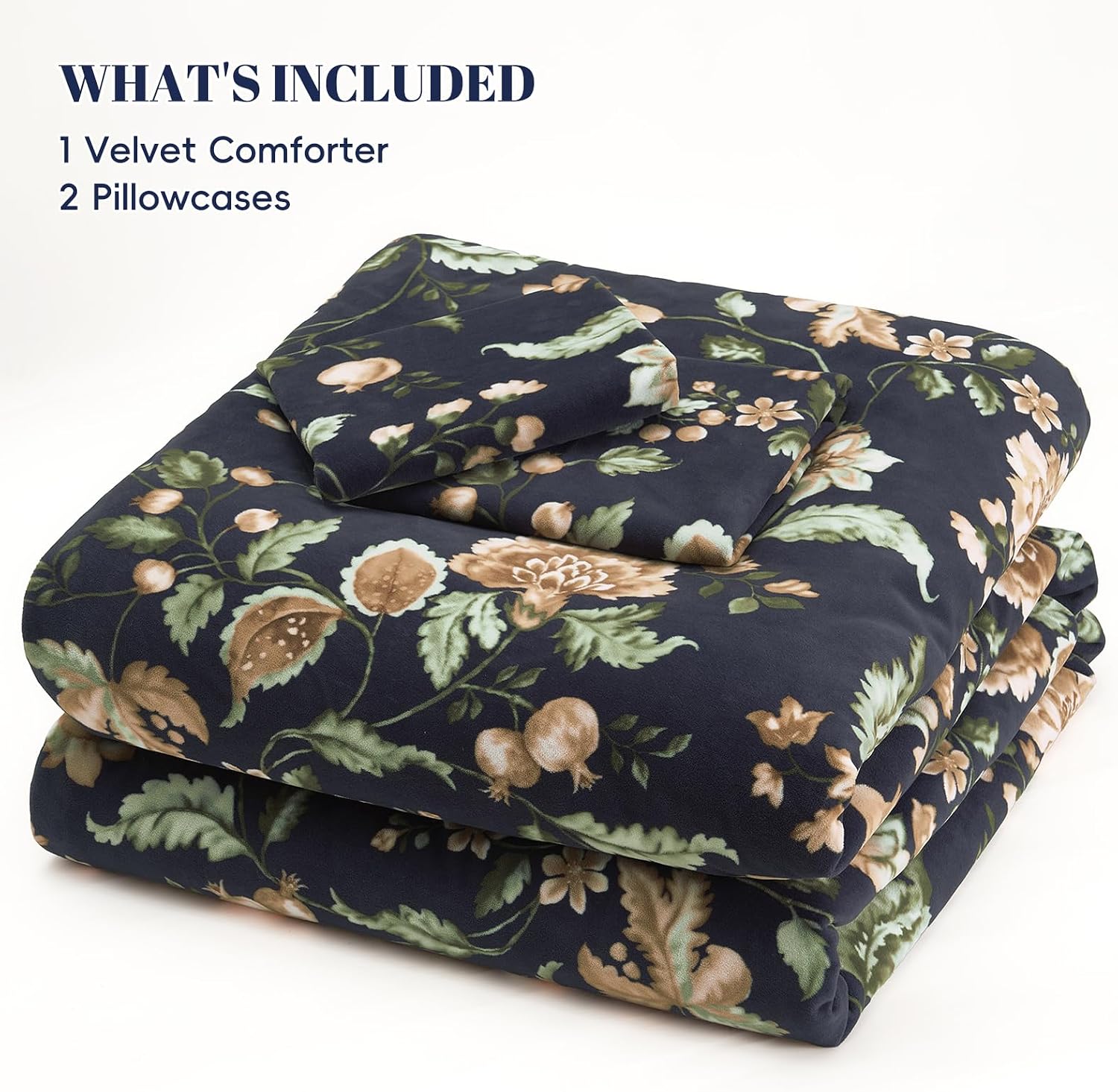 Detalle 2 de PHF Velvet Comforter Set Queen Size