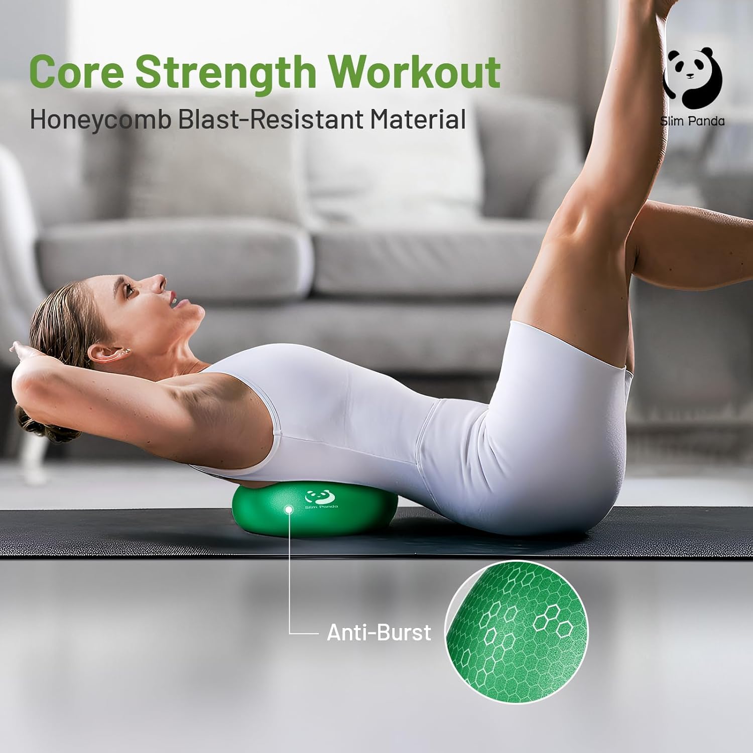 Detalle de Slim Panda Gymnastikball Klein 23–25 cm – Pilates Ball mit Aufblasbarem Strohhalm, Soft Yoga Ball für Home Fitness