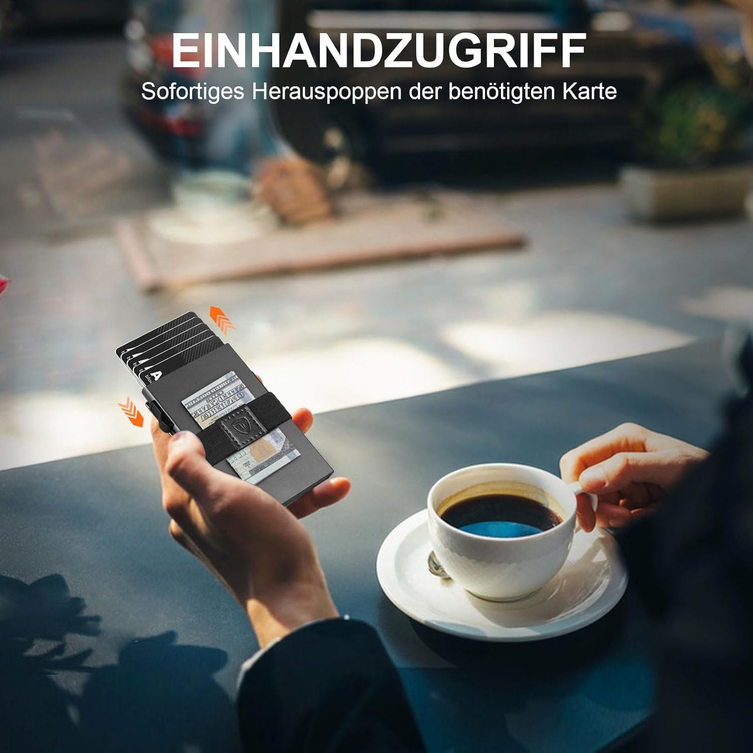 Thumbnail 6 de TOYFID Herren Kartenetui mit AirTag Steckplatz – 12 Karten, Aluminium, Grau