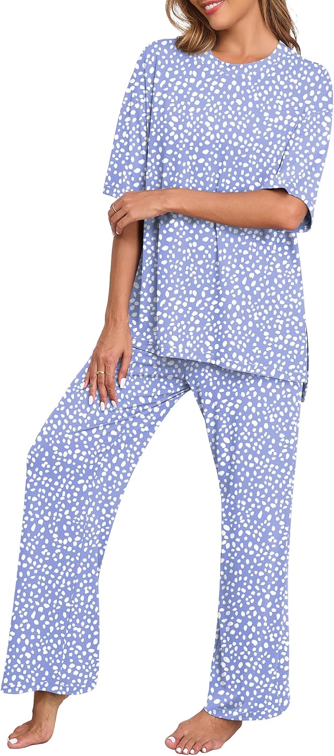 Detalle de PrinStory Womens Pajamas 2-Piece Lounge Set