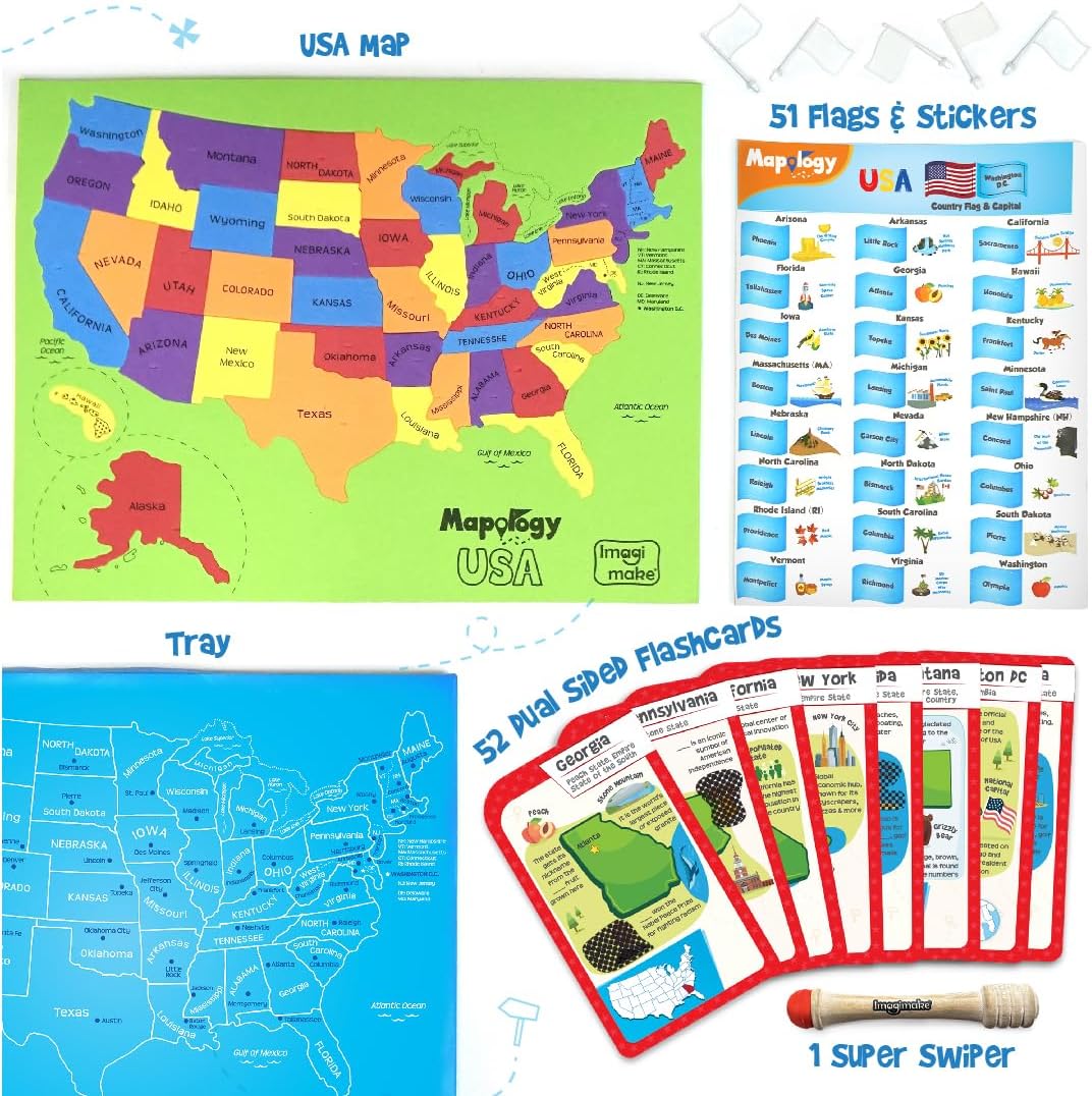 Detalle 2 de Imagimake Mapology US Map Puzzle 50 🧩