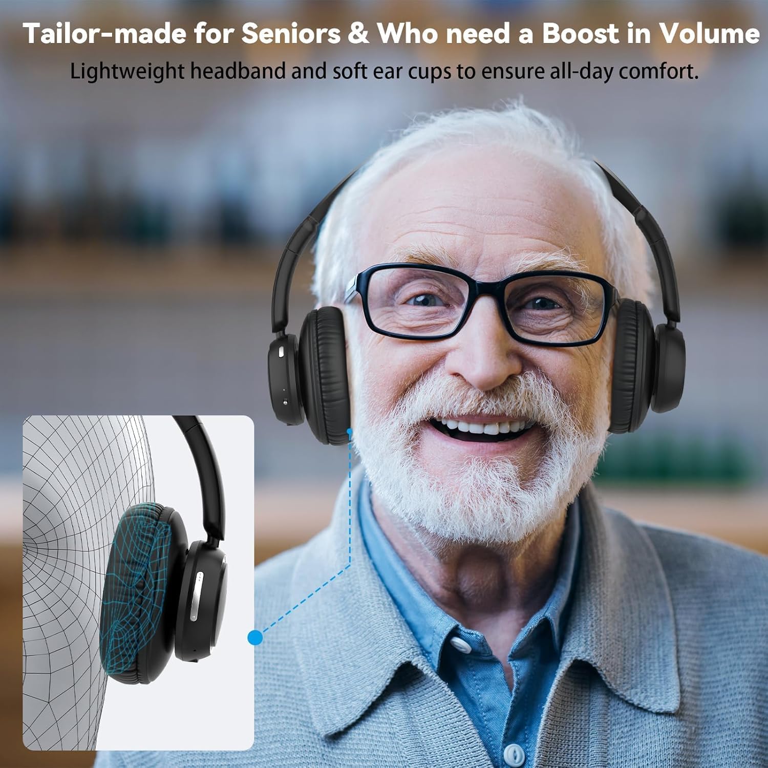 Detalle de ANSTEN Wireless Headphones for TV Listening: Private, Low-Latency TV Audio with Dock