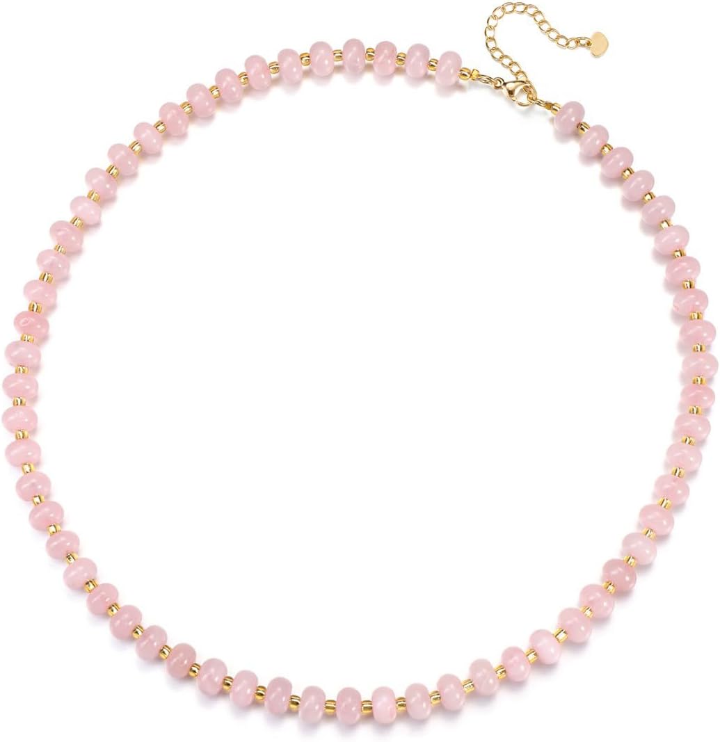 Thumbnail 4 de Crystal choker necklace 8×5mm Rose Quartz