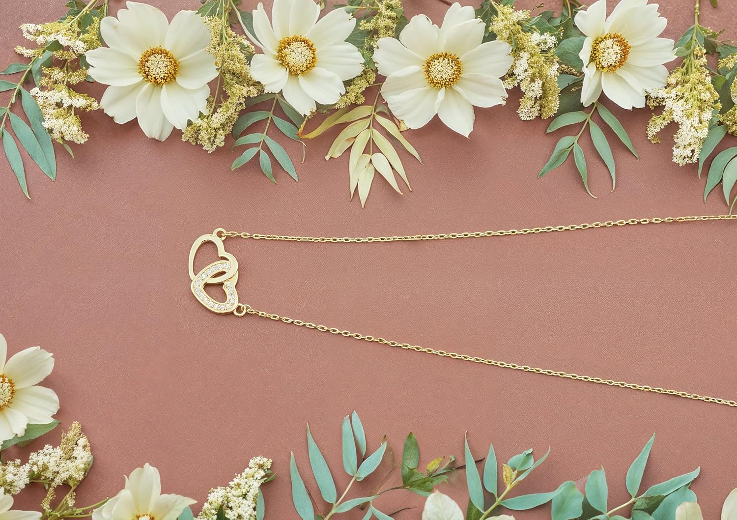 Detalle de Sofia Milani Damen Halskette 925 Silber – Doppelherz Anhänger mit Zirkonia