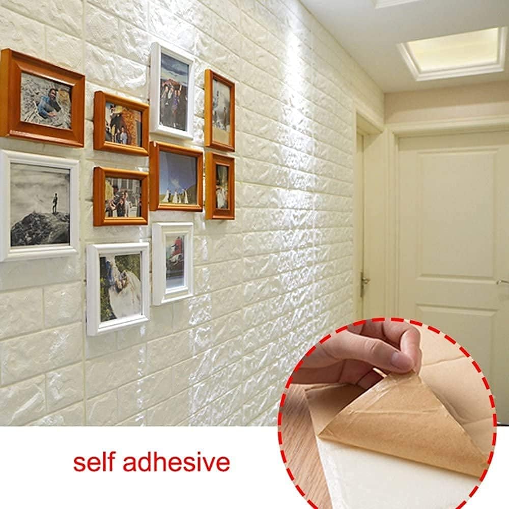 Thumbnail 5 de 10 PCS 3D Brick Wallpaper 13×15’’ DIY Self-Adhesive Wall Tiles