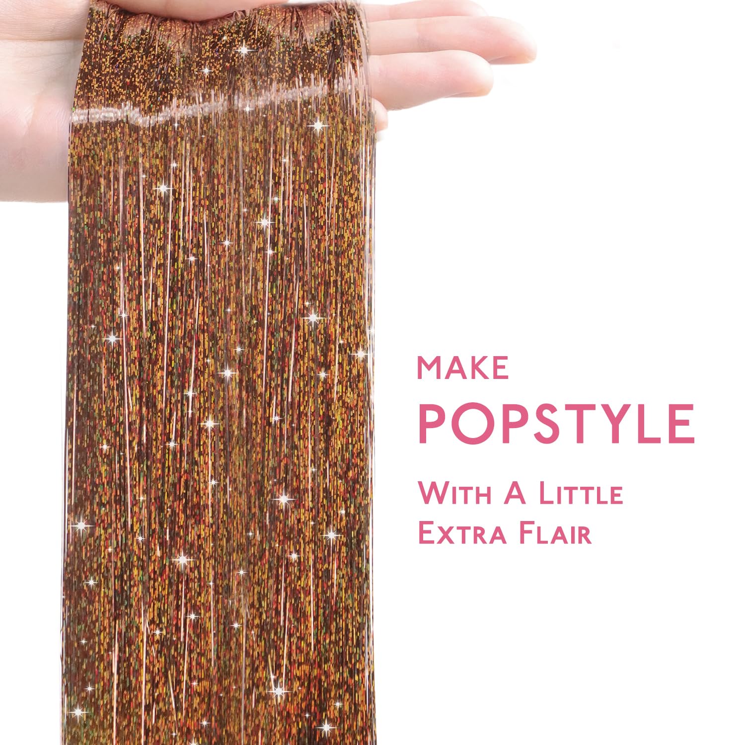Thumbnail 1 de WENNALIFE Hair Tinsel Goldbraun 120 cm