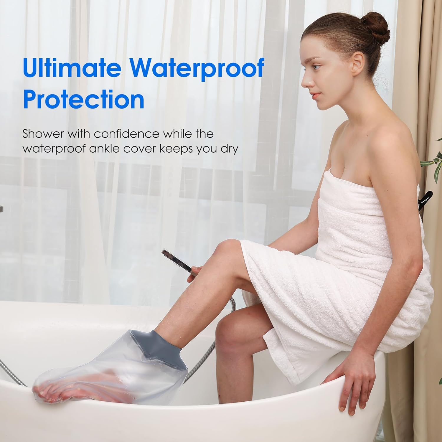 Detalle de Waterproof foot cast cover for showers