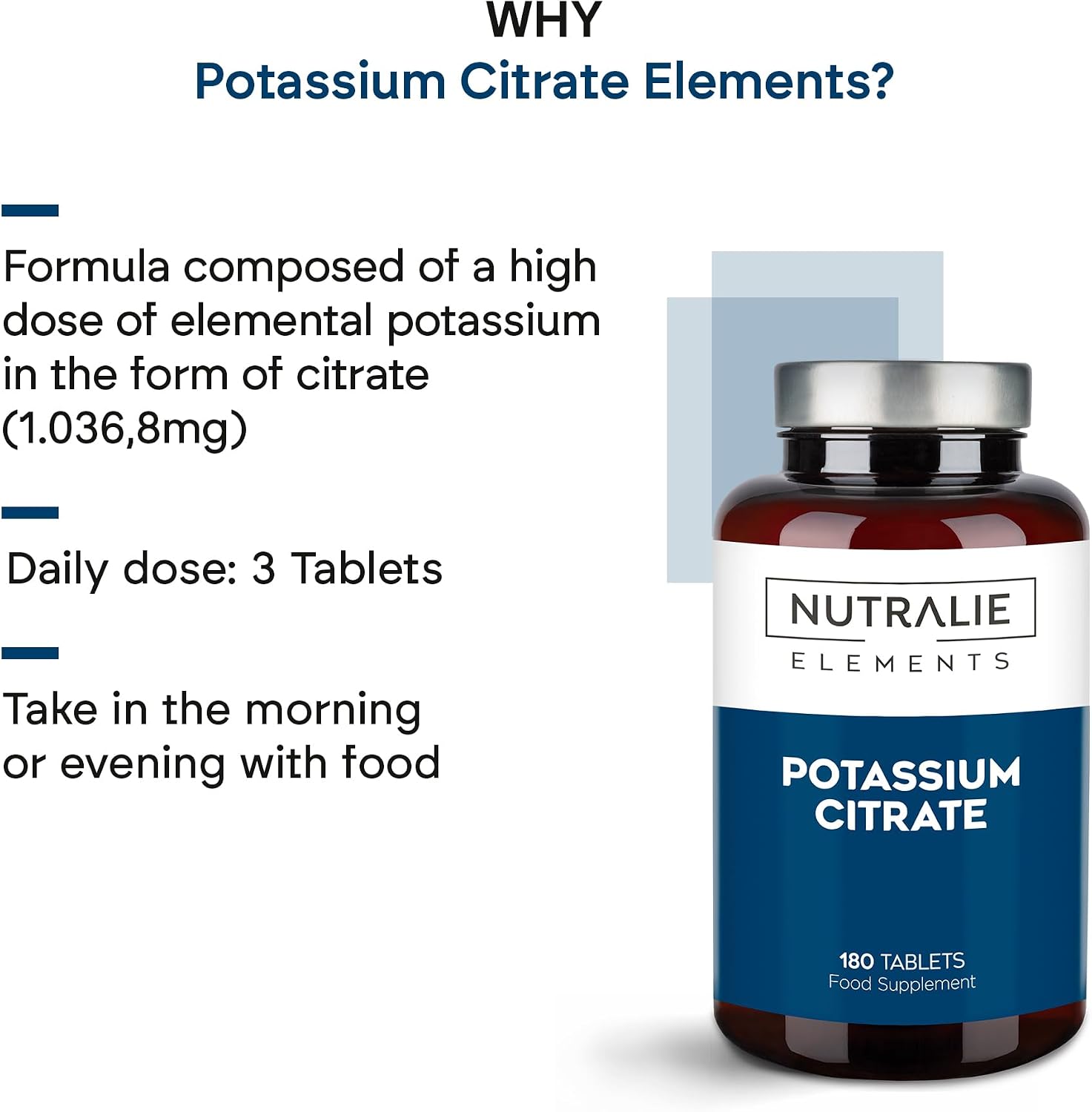 Detalle de Nutralie NUTPOTAS180 Potassium Citrate Tablets, 2,880mg per daily dose