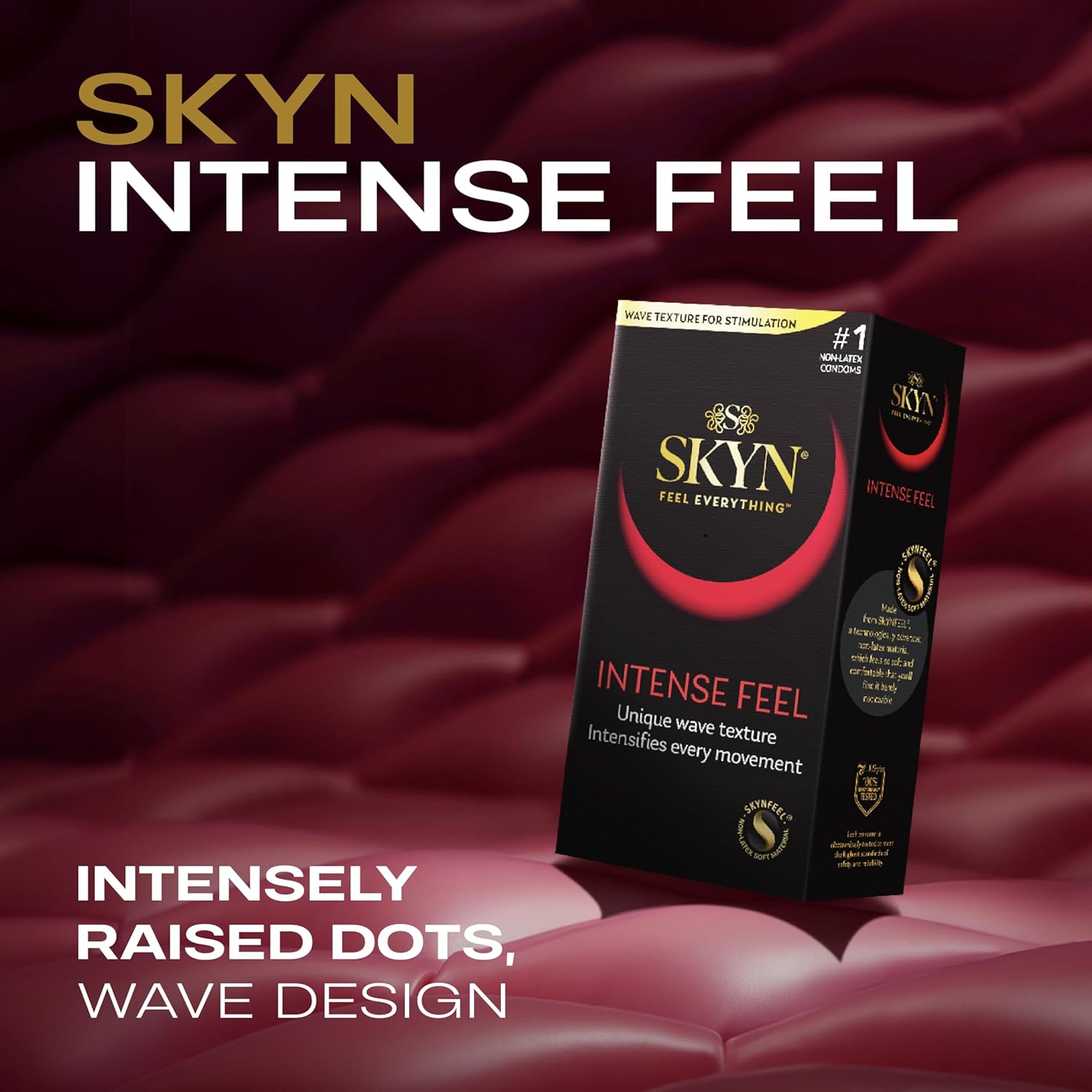Thumbnail 1 de SKYN Intense Feel Non-Latex Condoms – 10 Pack (Regular, 53mm, Ribbed & Dotted)