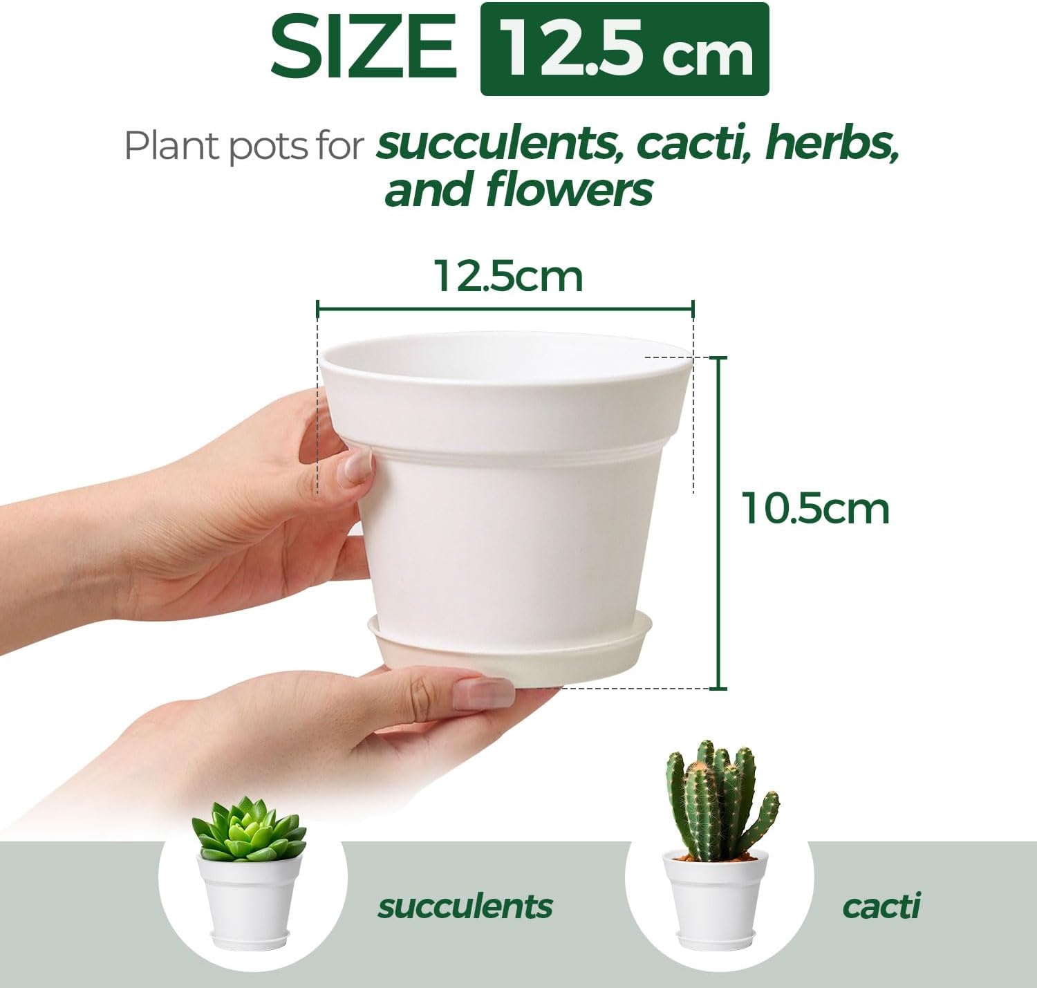 Thumbnail 3 de T4U 12.5cm plastic plant pots 6-pack