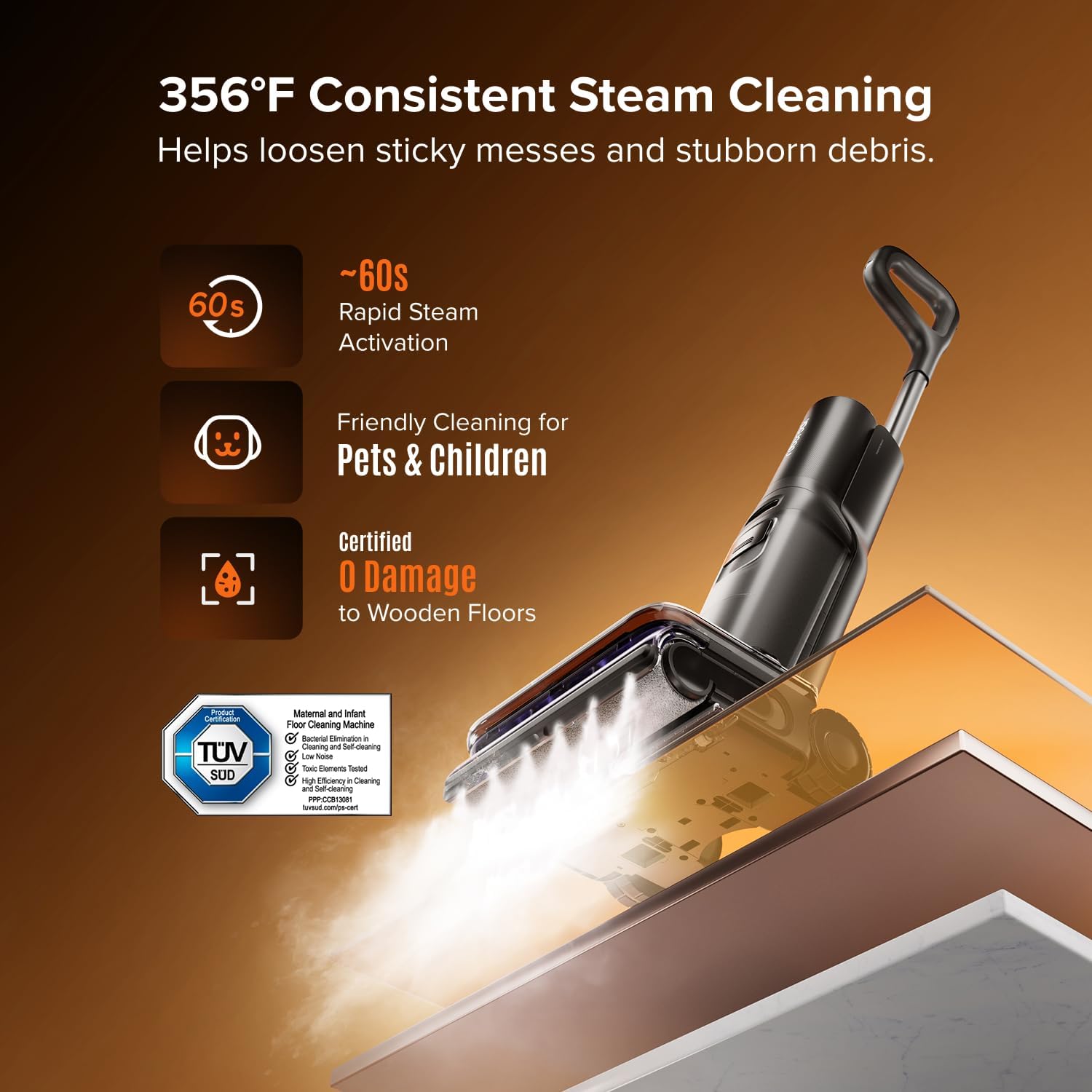 Thumbnail 1 de Roborock Steam Wet-Dry Vacuum Mop, 25,000 Pa Suction